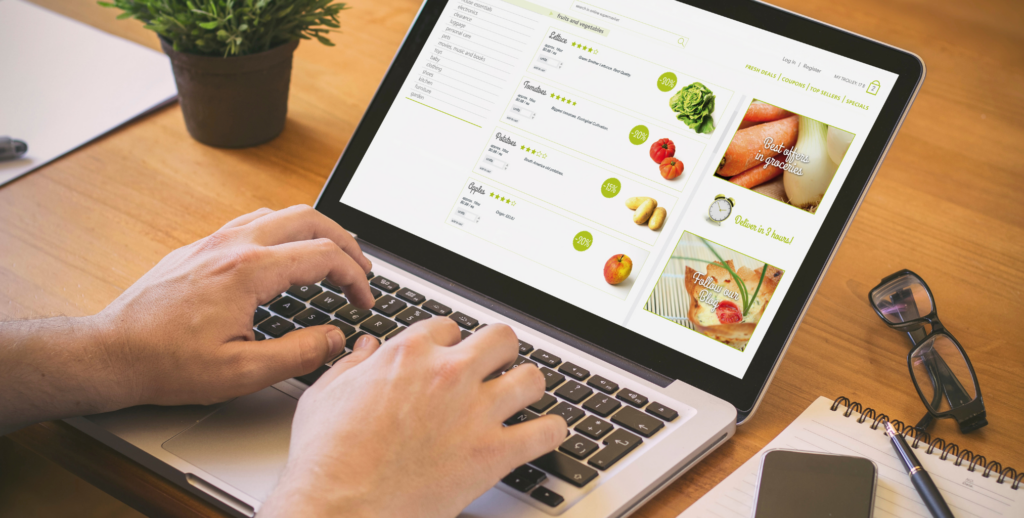 Laptop mit Onlinebestellung