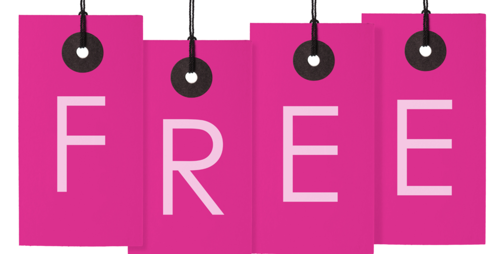 Banner, wo Free draufsteht