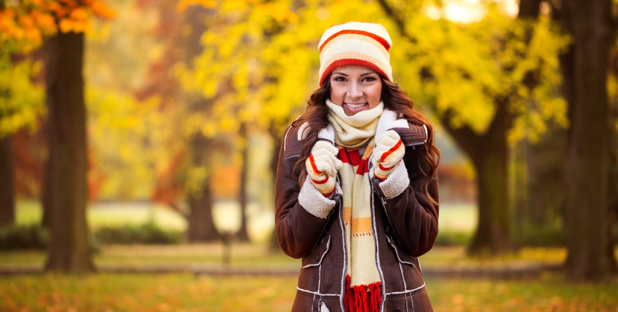 Frau in Herbstlook